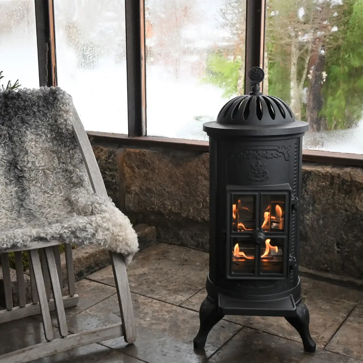 Conservatory add heat fireplace