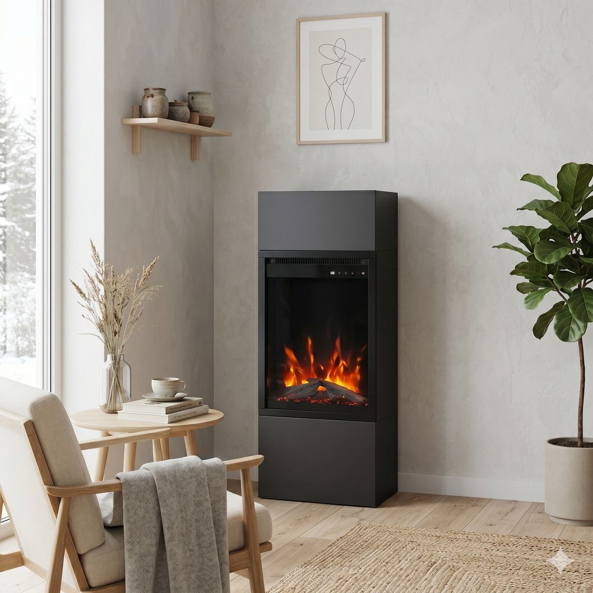 Vertical Electric Fireplace