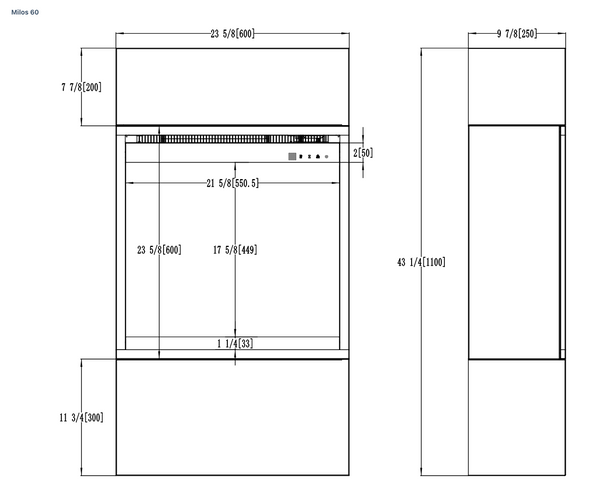Milos 60 Freestanding Electric Fireplac - White
