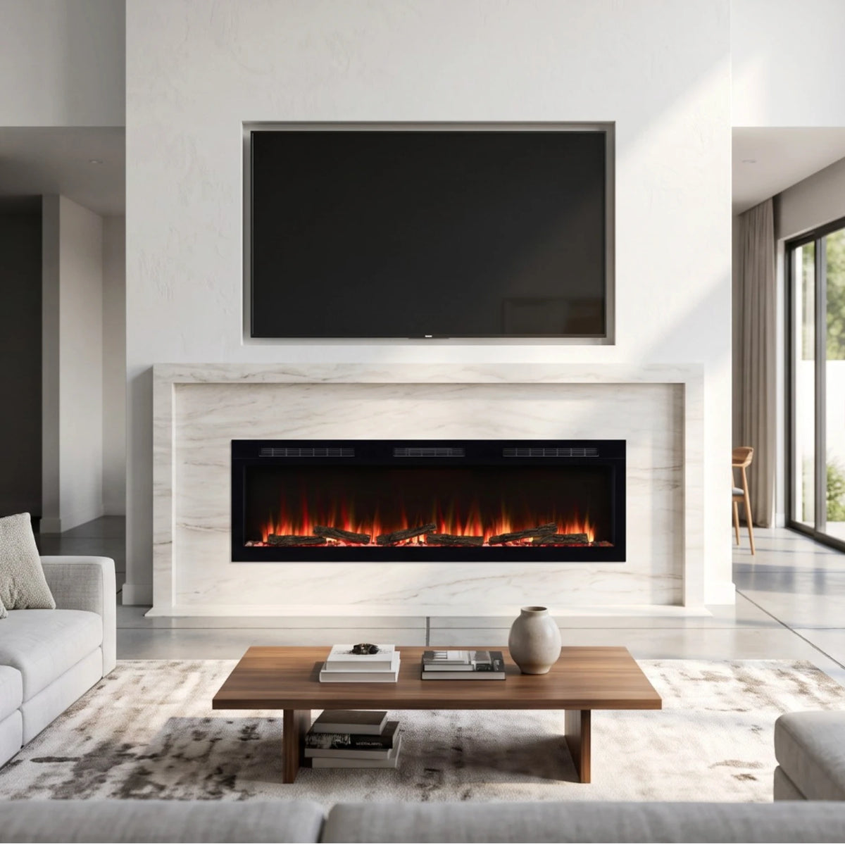 Sense 60 Electric Fireplace - Built-in or Wall-mounted