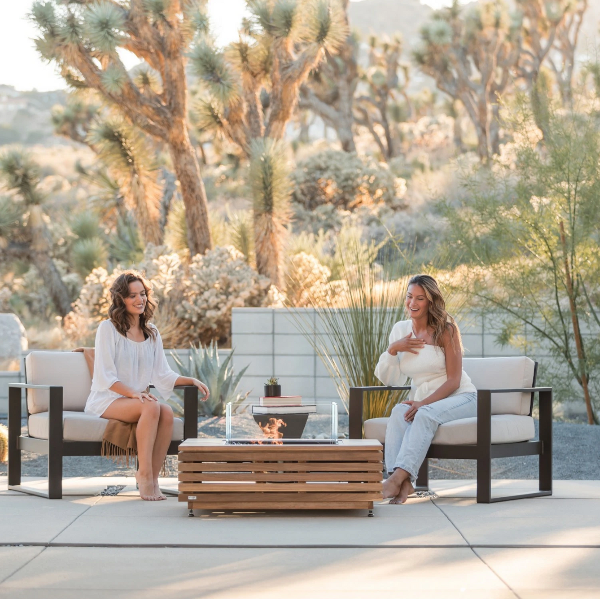 Base 40 - Teak Bioethanol Fire Pit