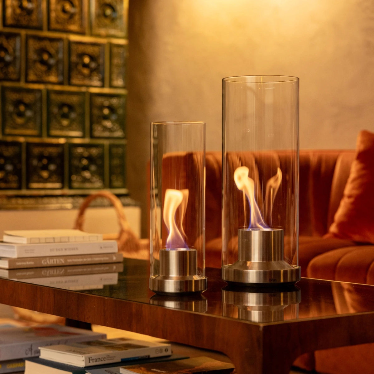 Dance 1200 Tabletop Fireplace - Silver
