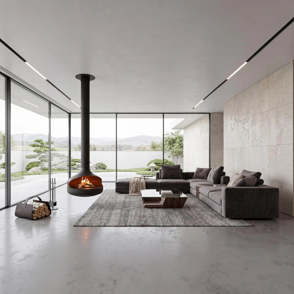 ONI Flogs - Ceiling-Mounted Bioethanol Fireplace