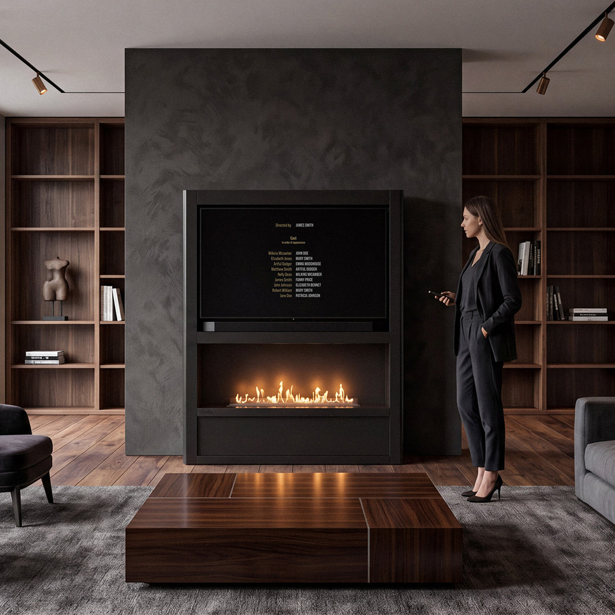 Cinema FLA4 - TV Cabinet Bioethanol Fireplace