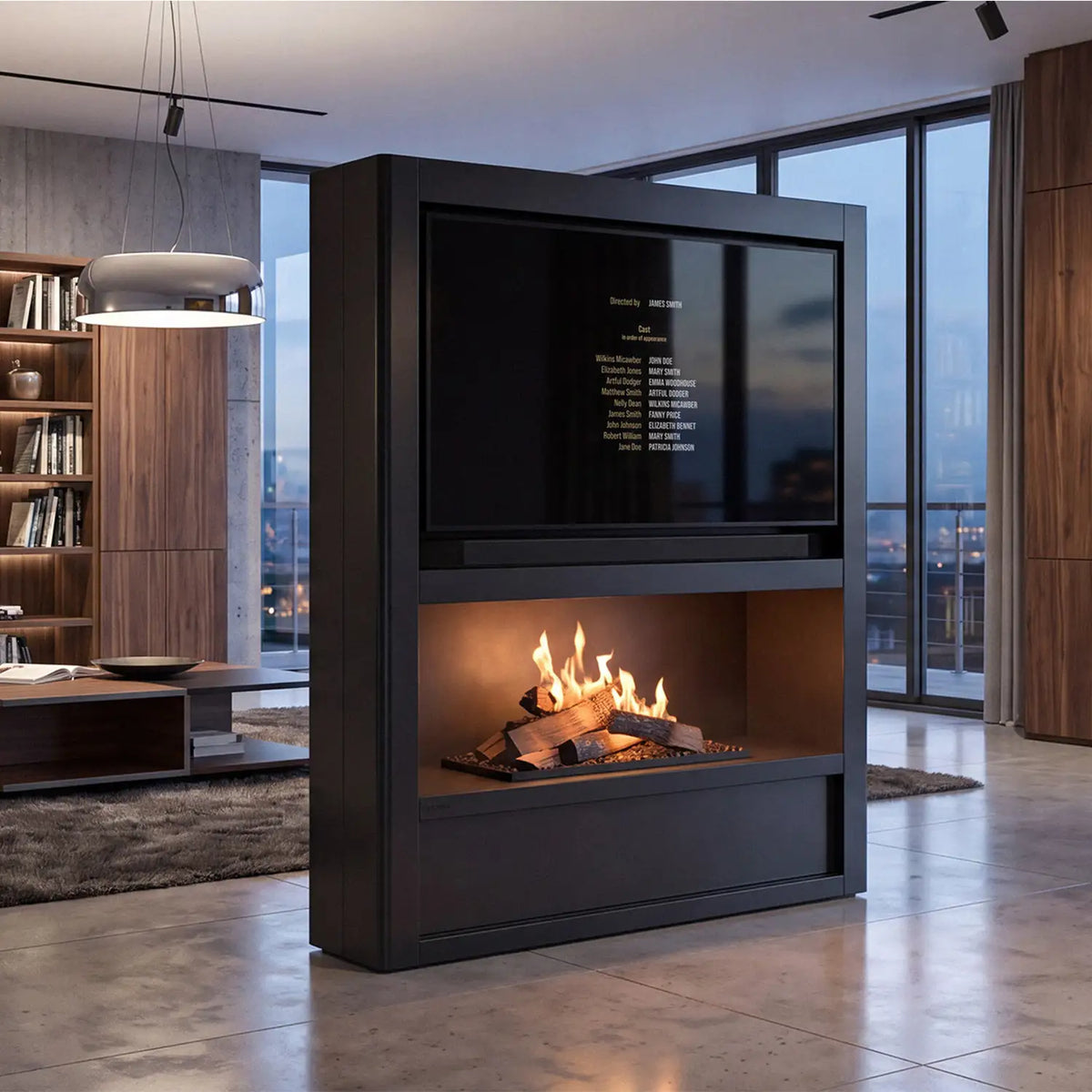 Cinema Flogs - TV Cabinet Bioethanol Fireplace