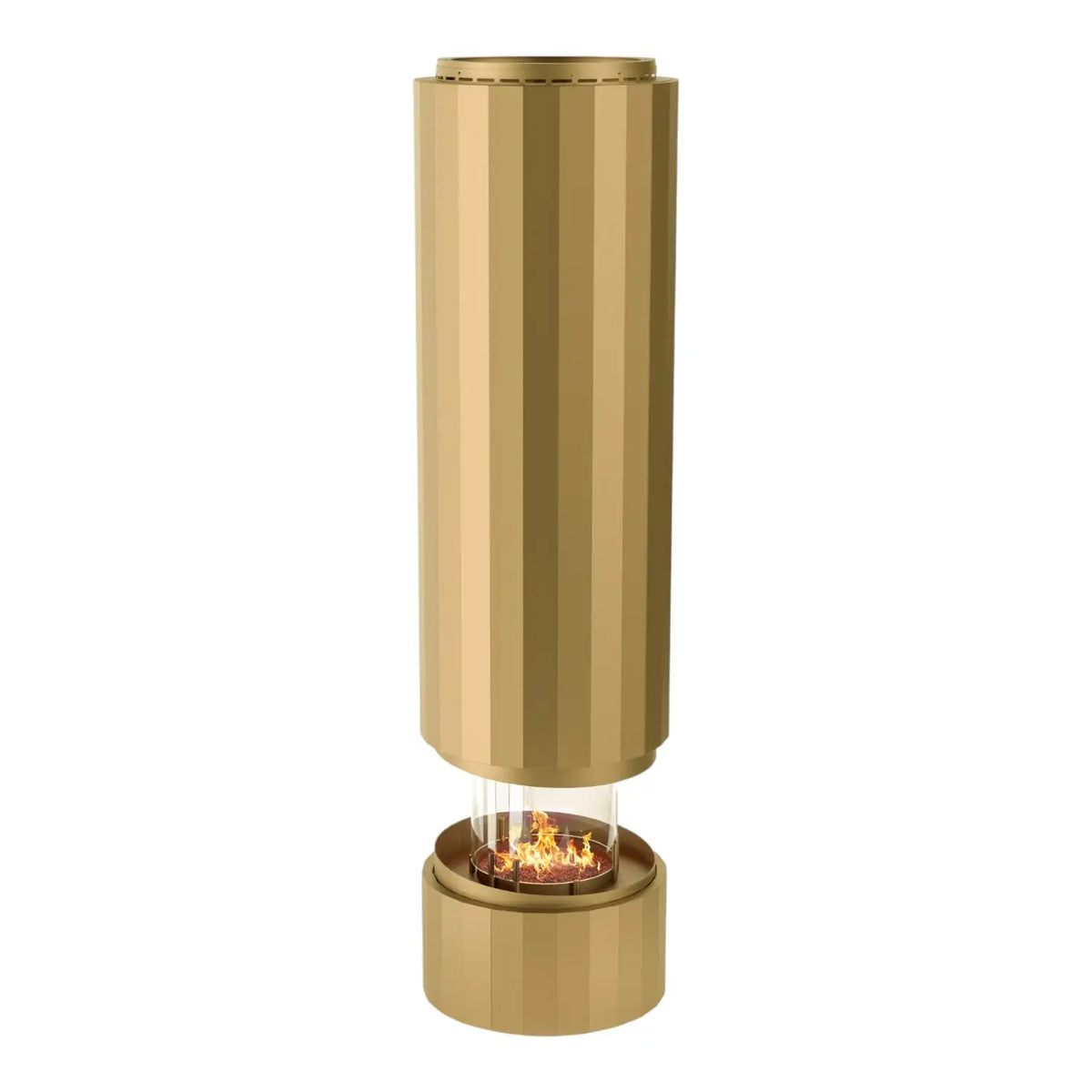 Pillar - Suspended Bioethanol Fireplace - Metallic Gold