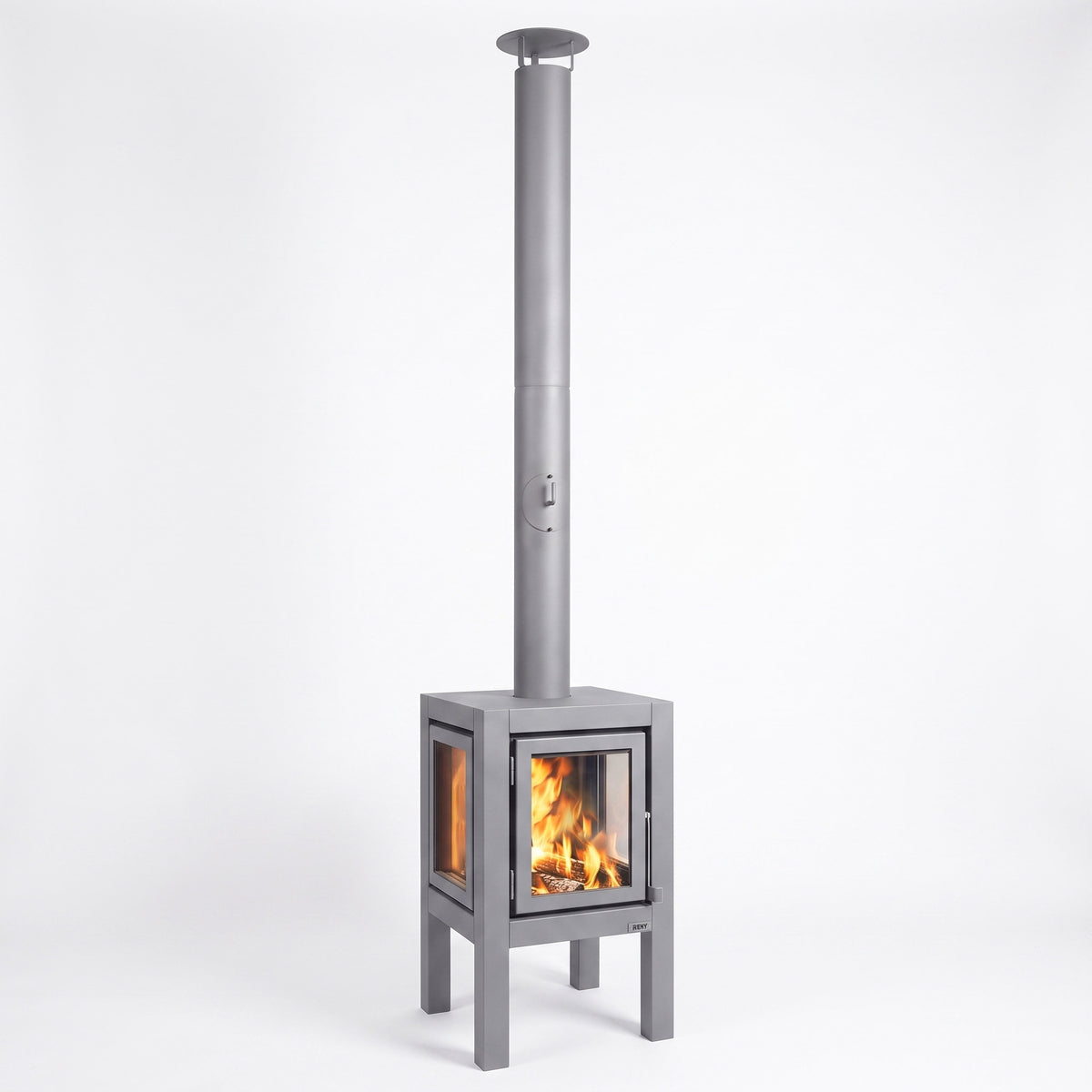 Quaruba XL Outdoor Fireplace - Matte Steel