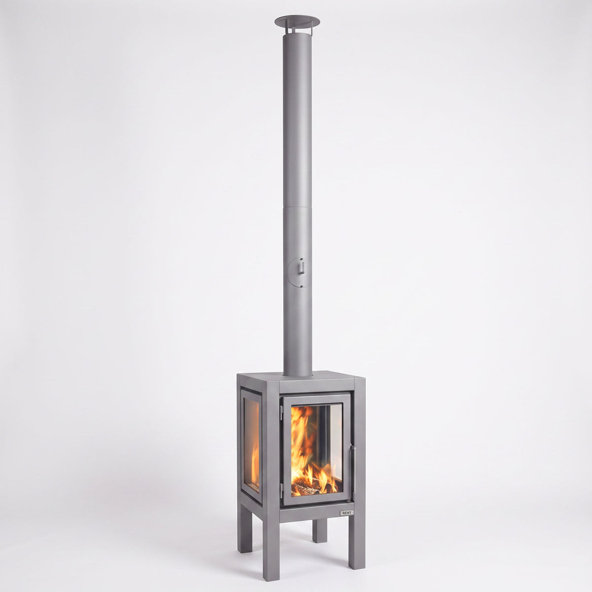 Quaruba XXL Outdoor Fireplace - Matte Steel