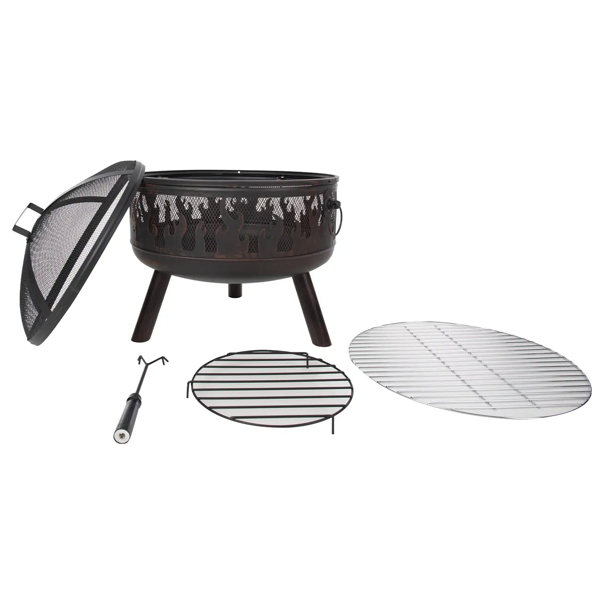Firepit with Grill and Mesh