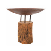 Corten Steel Firepit on a Wooden Base