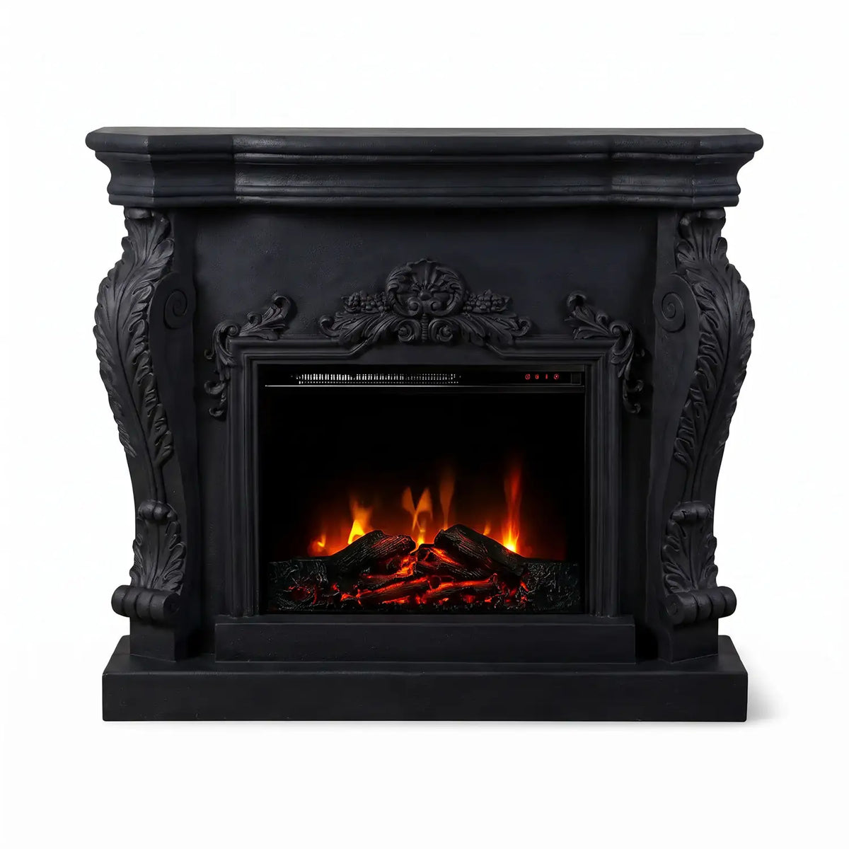Ymir - Electric Fireplace in Black Polystone