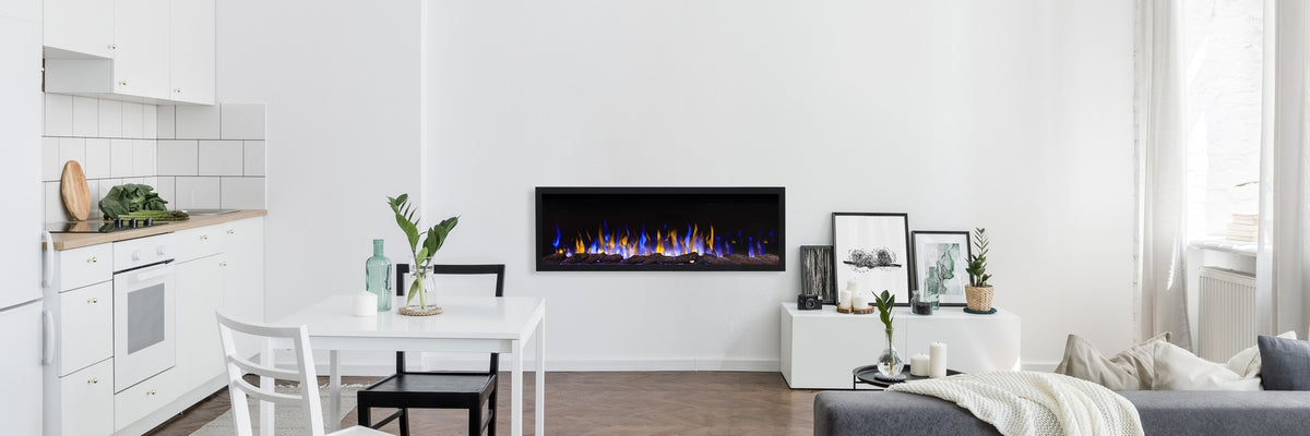 Pride 140 cm Electric Wall Fireplace - Black