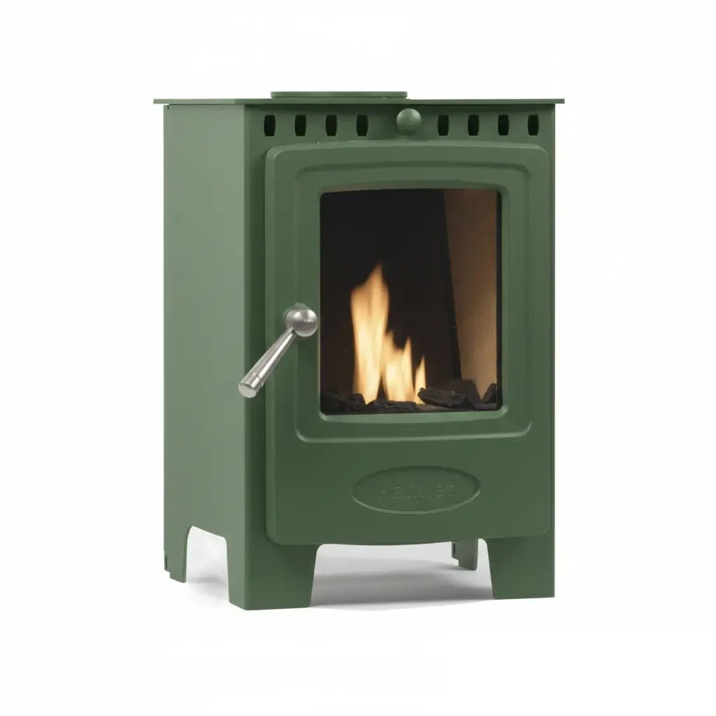 Arada Solution 4 Bioethanol Freestanding Bioethanol Stove in Peapod Green