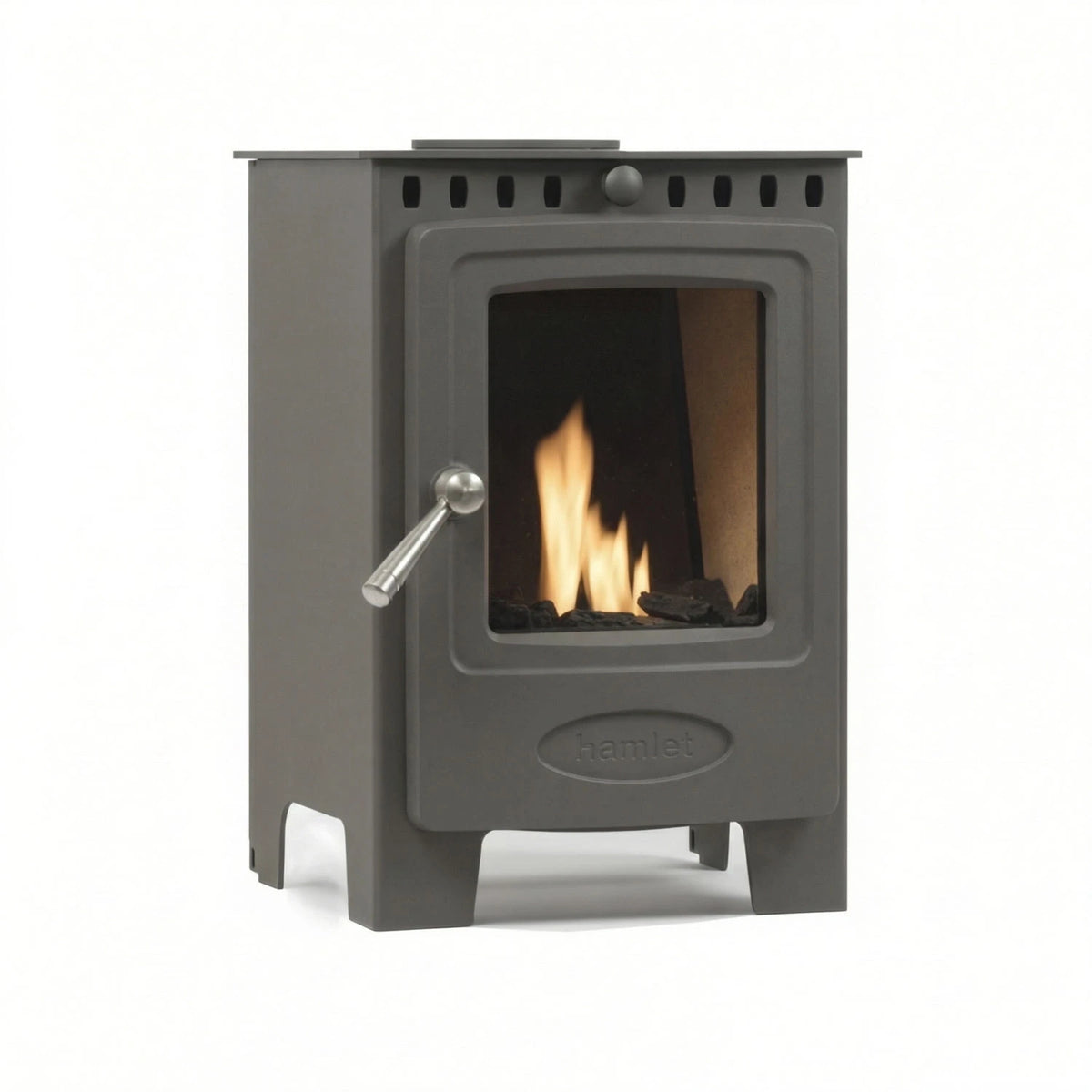 Arada Solution 4 Bioethanol Freestanding Bioethanol Stove in Pebble Grey