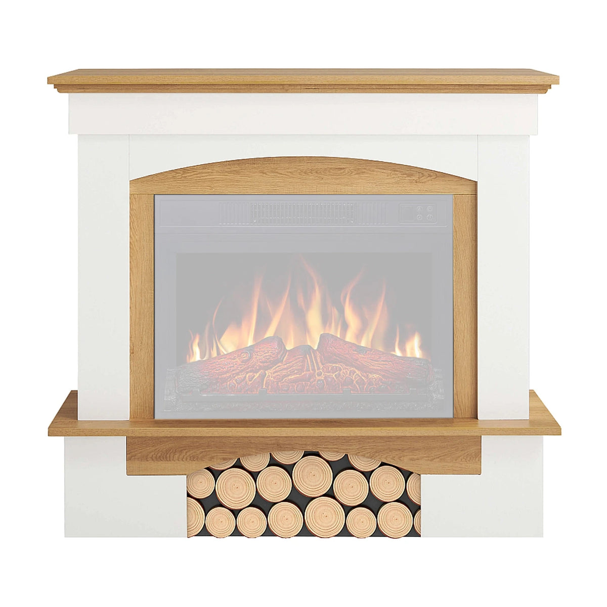 Woodley Fireplace Mantel – White / Natural Oak (Frame Only)