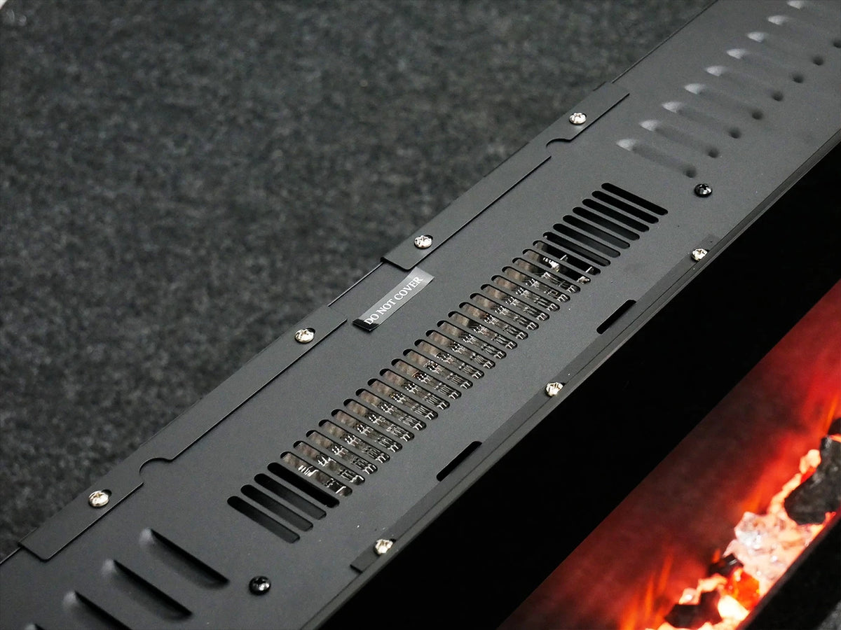 Azurite Wall-Mounted Electric Fireplace - Black - 91 cm