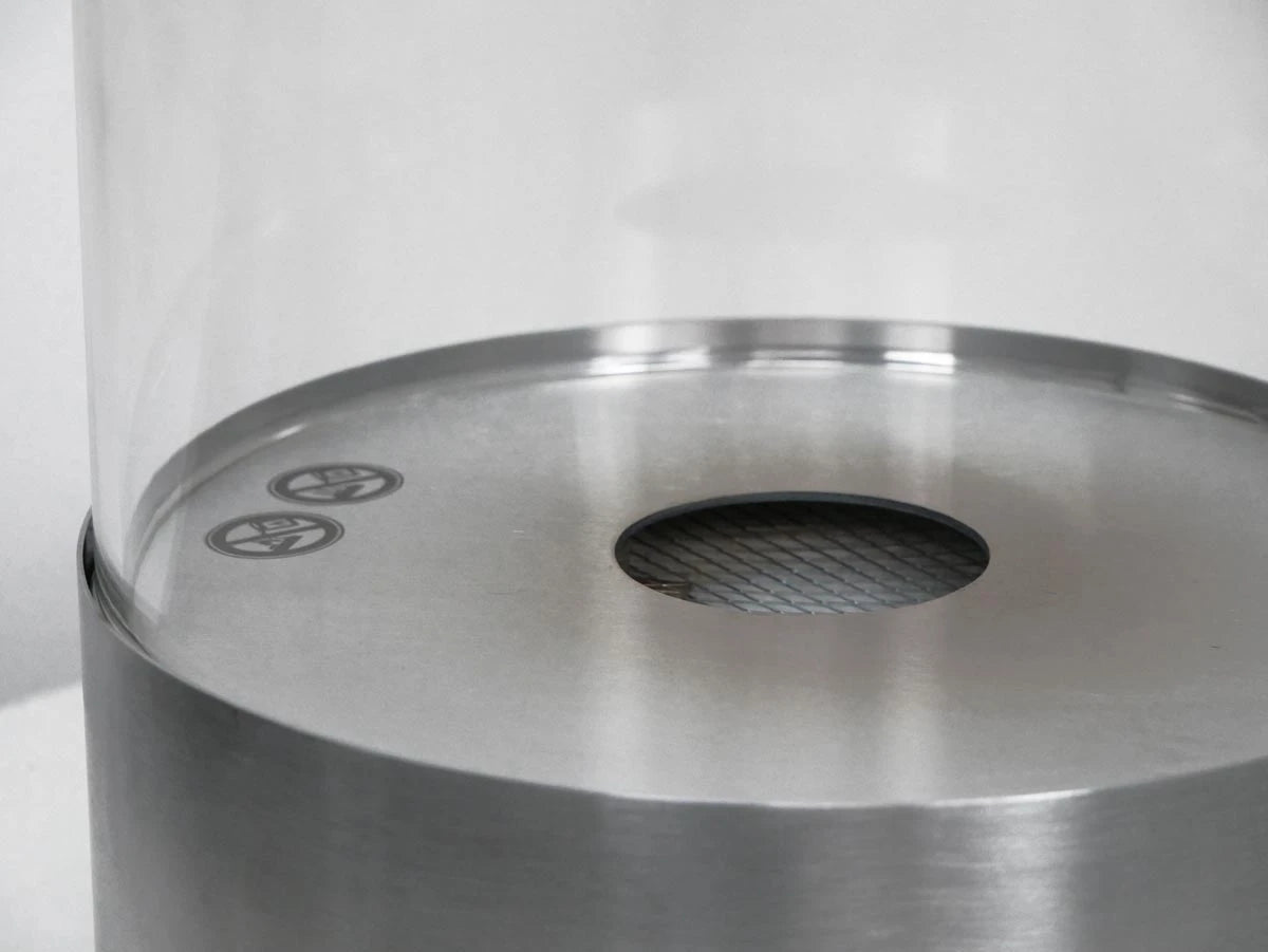 Close-up of the Southwark bioethanol fireplace's burner mesh