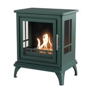 Nashville Black Green freestanding bioethanol stove, studio product shot