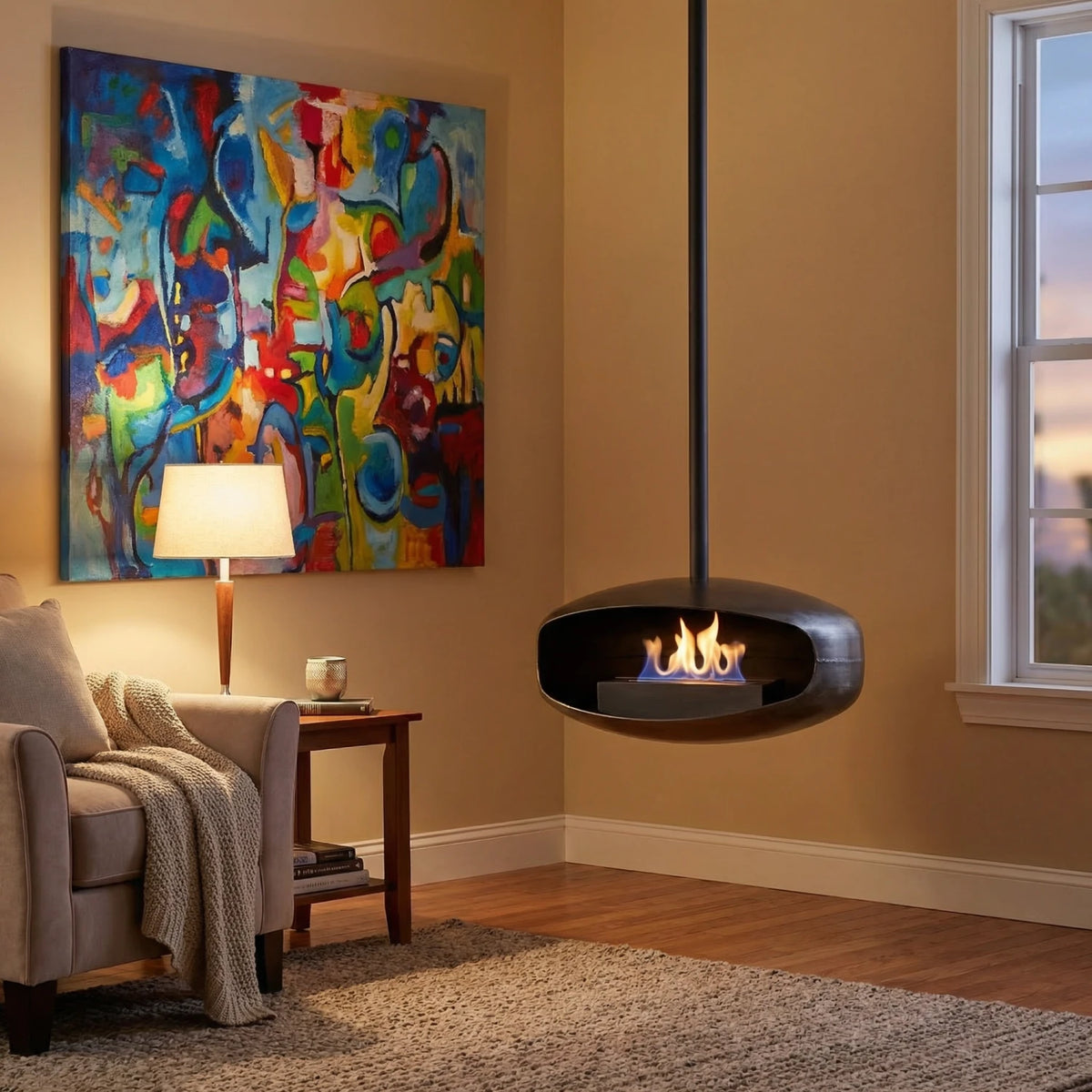 New York UFO-50 Hein & Haugaard ceiling-mounted bio fireplace