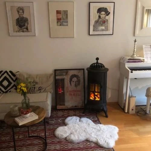 Carl Electric Fireplace - Cast Iron