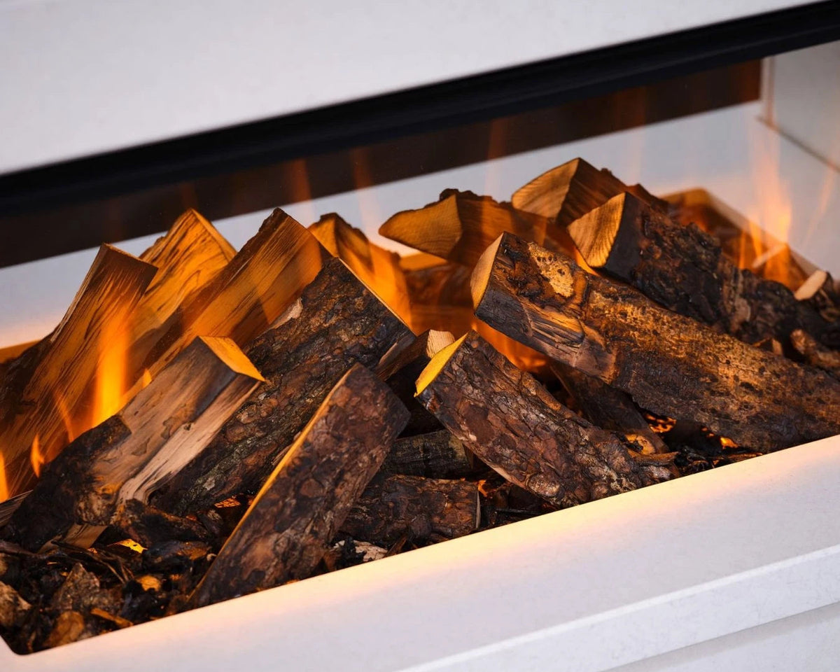 British Fires Deluxe Real Logs - Hand-painted decoration wood for electric fireplaces