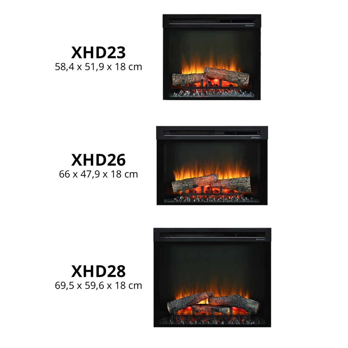 XHDFirebox Electric Fireplace Insert - Black