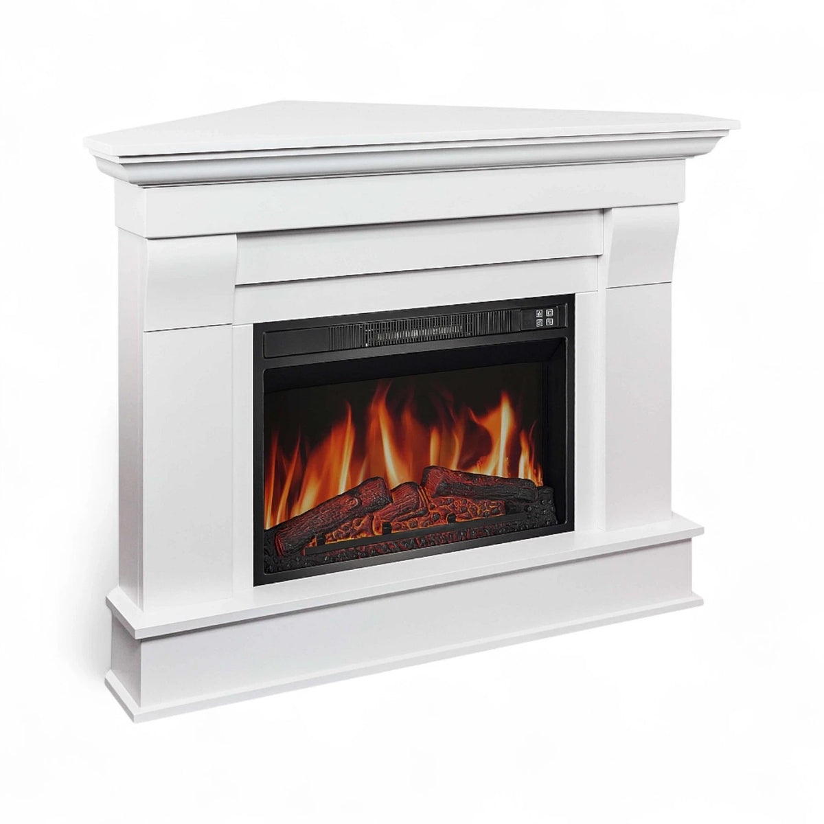 Albion Corner Electric Fireplace - White