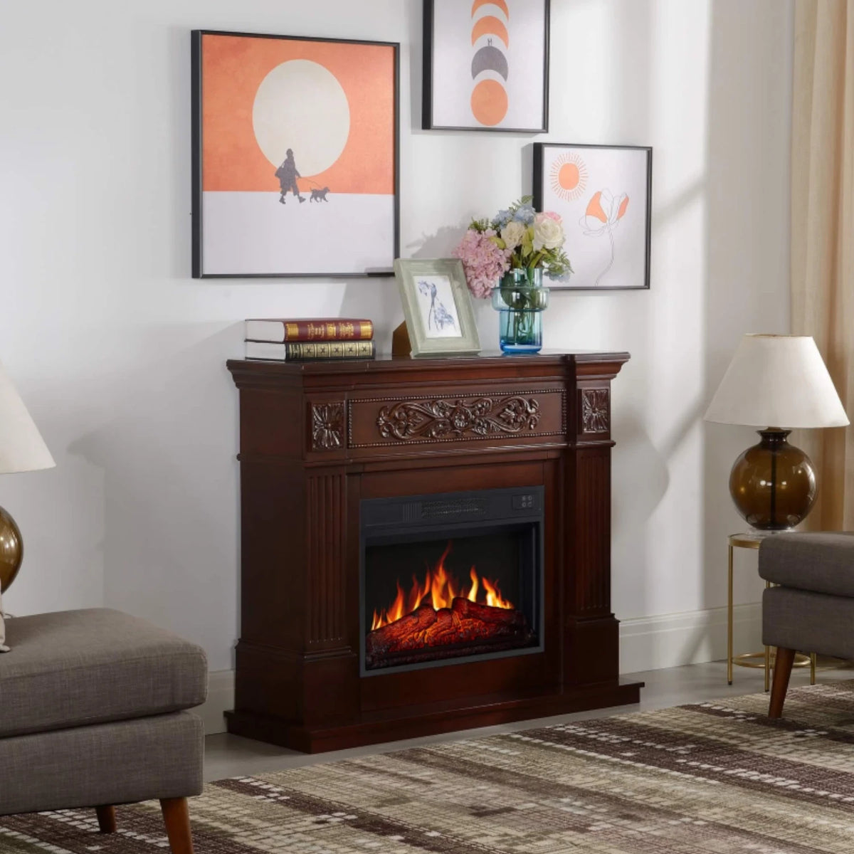 Toscana AF23S Electric Fireplace - Brown