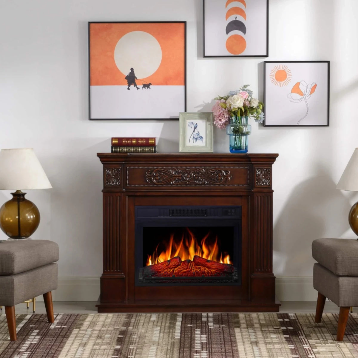 Toscana AF23S Electric Fireplace - Brown