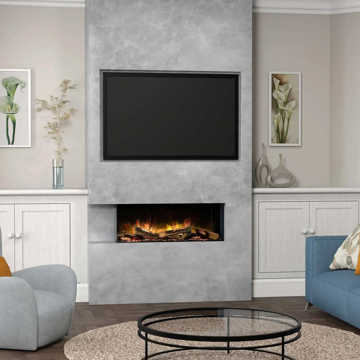 Flamerite Fires E-FX 1000 - 40" electric fireplace for wall-mounted built-in installation