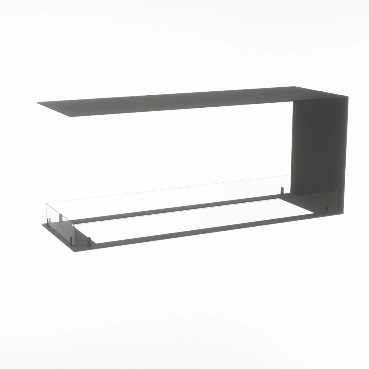 Foco Myst Room Divider 1200 water vapour fireplace, unlit studio shot, alternative angle