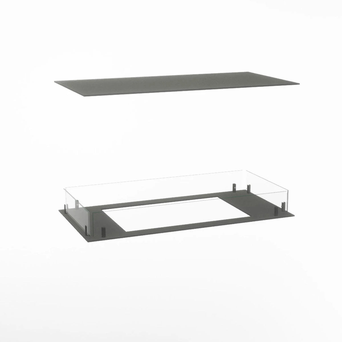 Foco Myst Four 800 water vapour fireplace, unlit studio shot, alternative angle