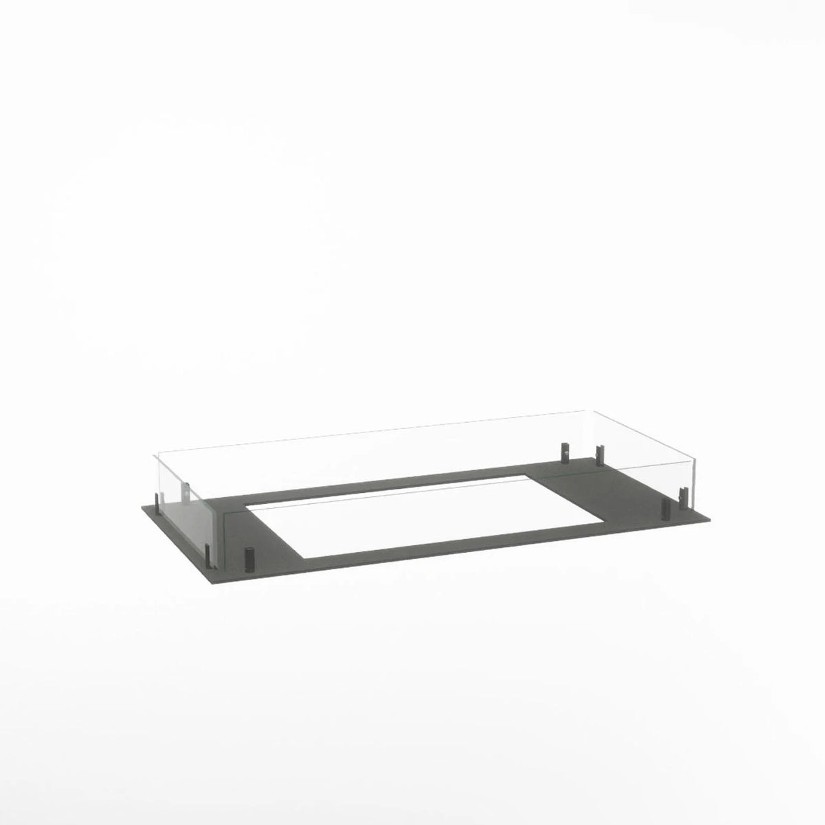 Foco Myst Free 800 water vapour fireplace, unlit studio shot, alternative angle