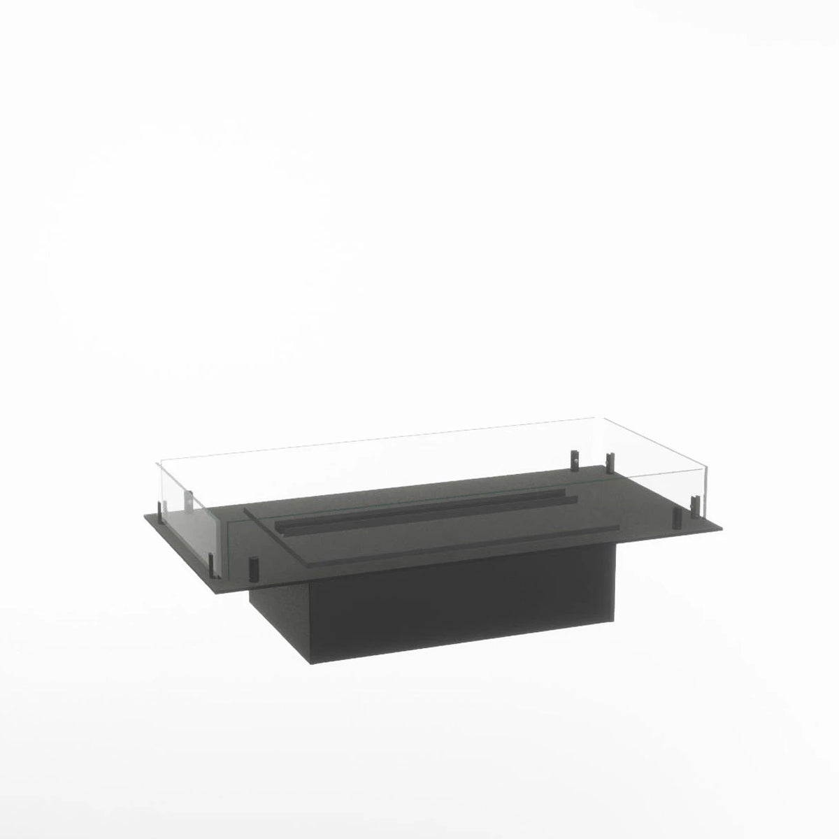 Foco Myst Free 800 water vapour fireplace, unlit studio shot