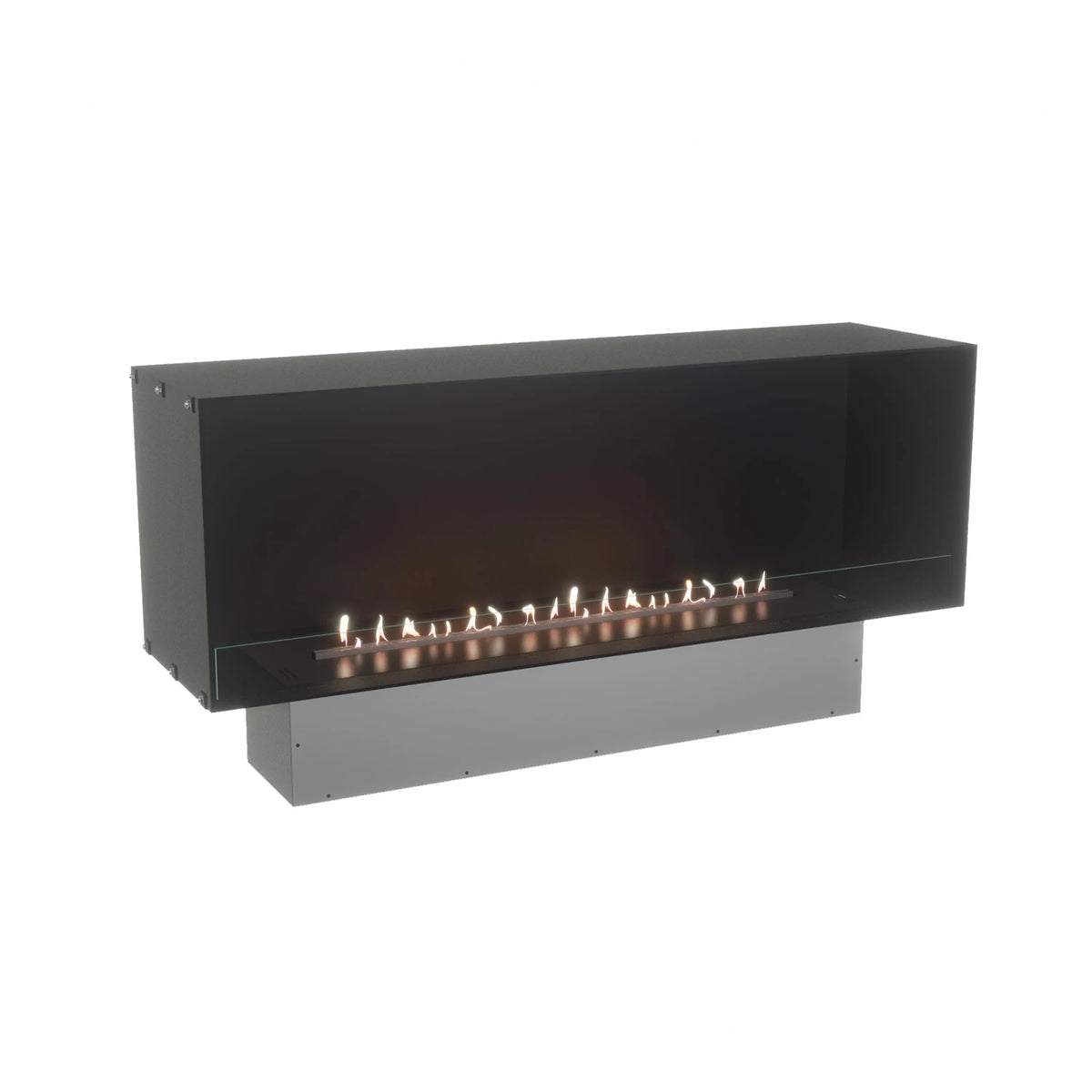 Foco One 1500 bioethanol fireplace, white background studio shot, side angle
