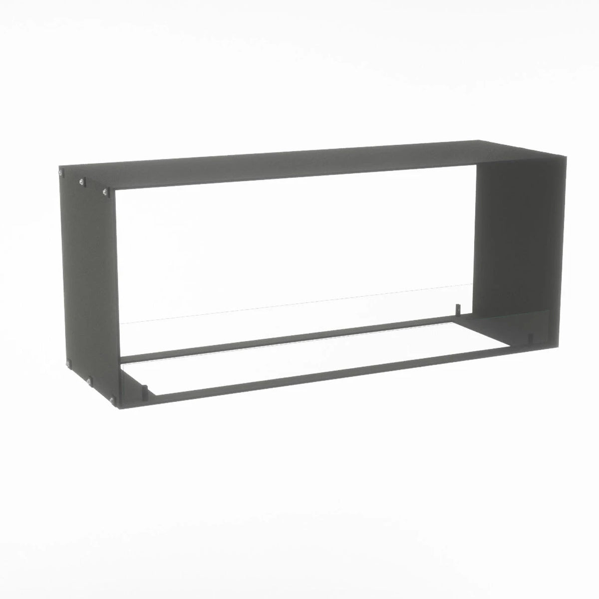 Foco Myst Two 1200 water vapour fireplace, unlit studio shot, three-quarter angle