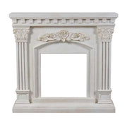 Freyr freestanding polystone fireplace surround, empty opening, insert sold separately