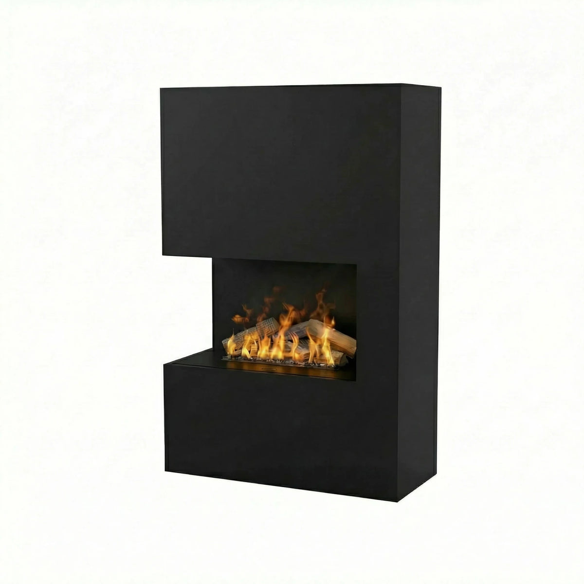 Tucholsky Right Corner Black - OMC 600 | Freestanding Water Vapour Fireplace