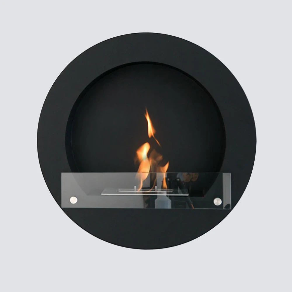 Round Black Bioethanol Fireplace