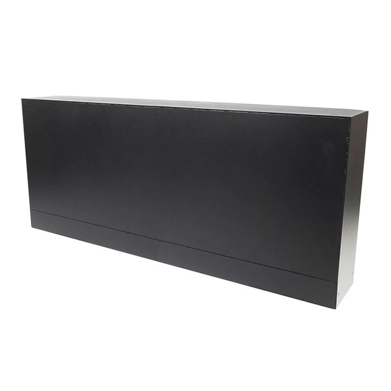 Rear view of the 140cm black built-in bioethanol fireplace casing