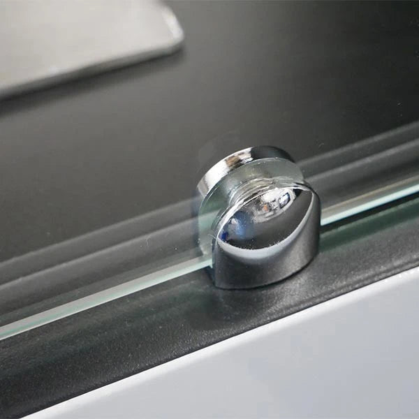 Close-up detail of a bracket knob on the Lansing XL white bioethanol fireplace