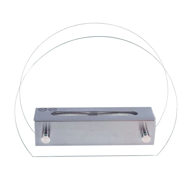 ScandiFlames circular table bioethanol fireplace, unlit, front studio view