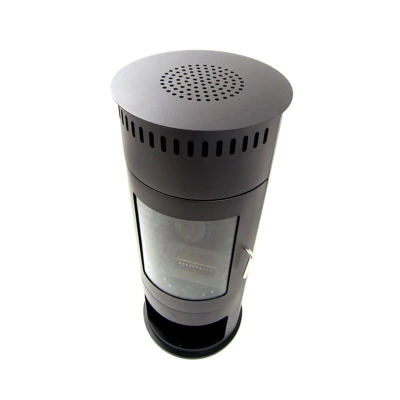ScandiFlames Washington black bioethanol stove, unlit, top-down studio view
