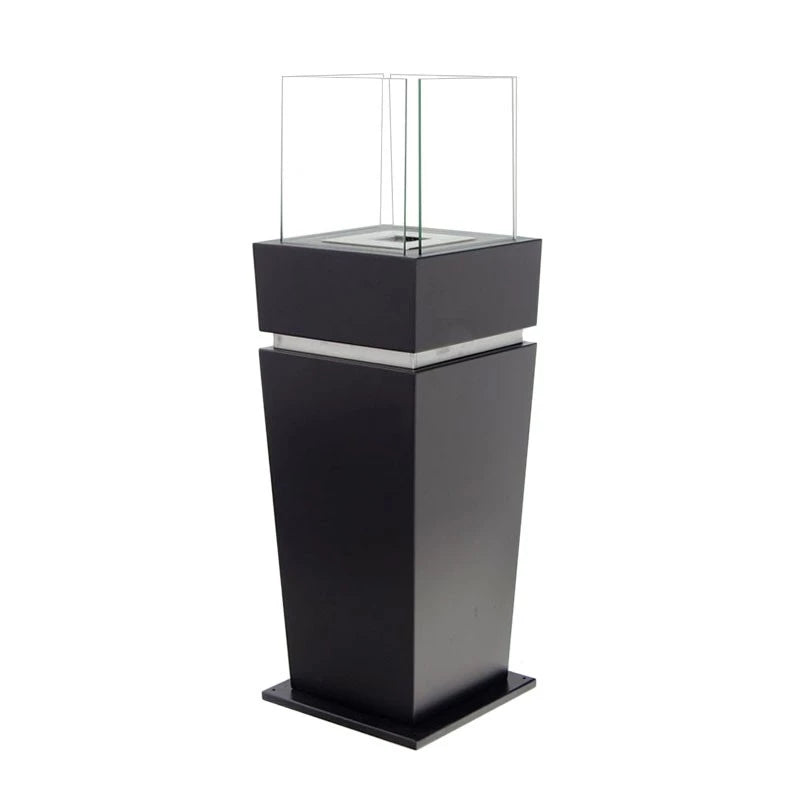 ScandiFlames Elegant black bioethanol fireplace, unlit, studio shot