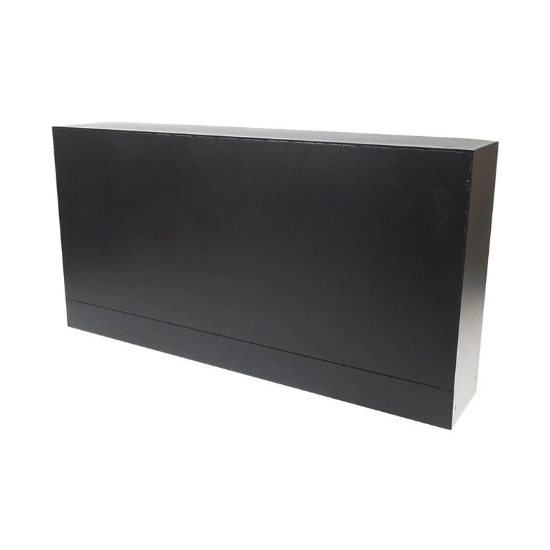 Rear view of the 100cm black built-in bioethanol fireplace casing