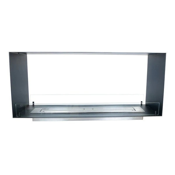 Foco Two 1200 built-in bioethanol fireplace, front view, white background studio shot