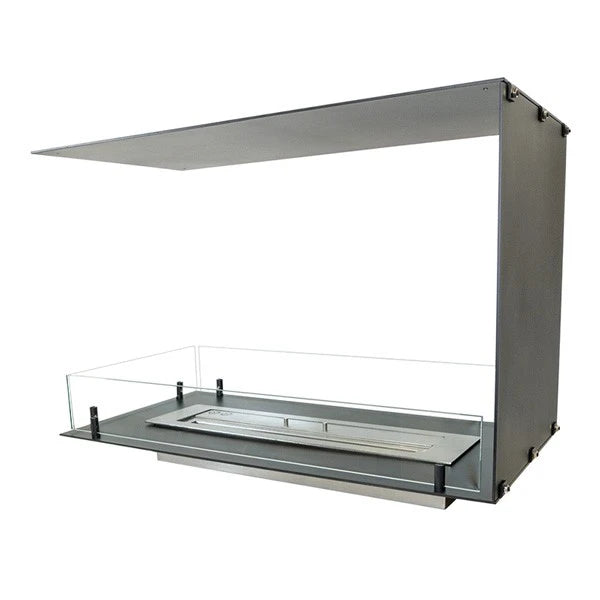 Foco Room Divider 800 - angled studio view showing glass panels