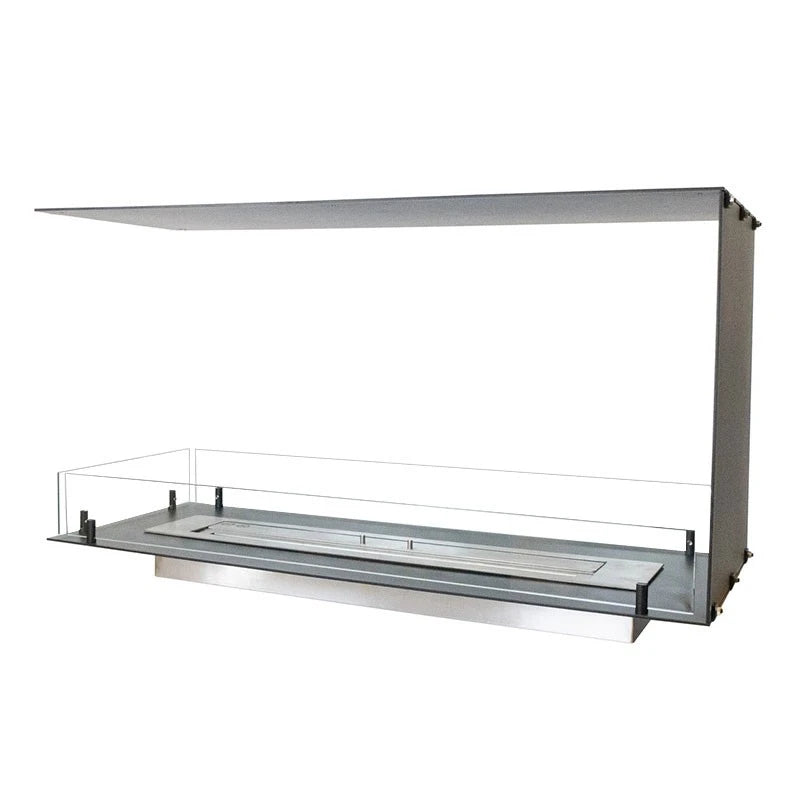 Foco Room Divider 1000 unlit isometric studio shot showing the rear mounting hardware and frame construction.