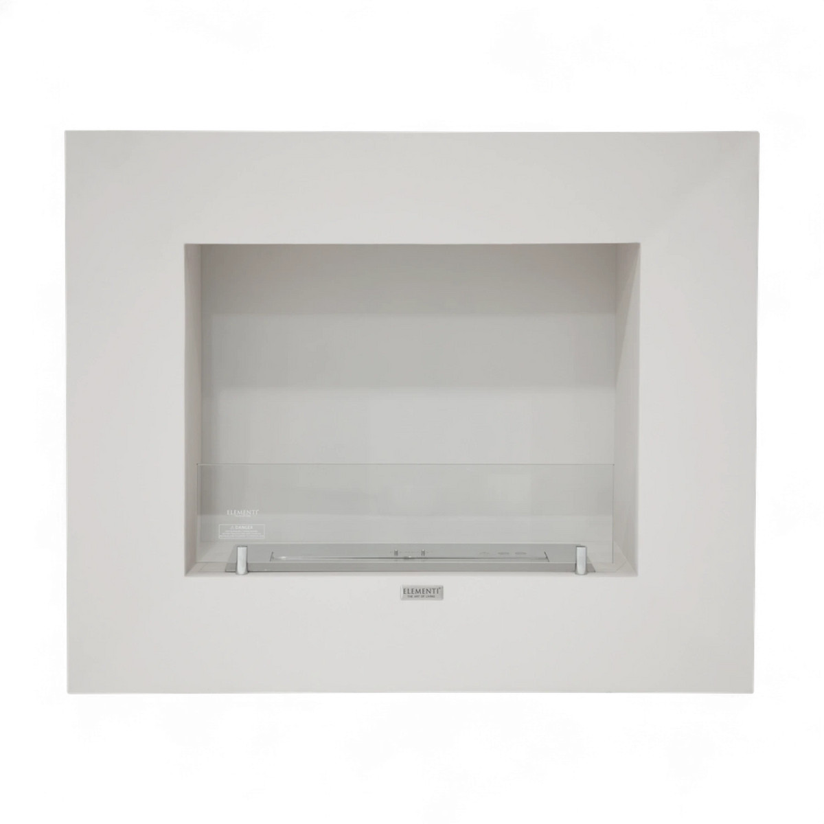 MILANO bioethanol fireplace in Cream White – freestanding with glass