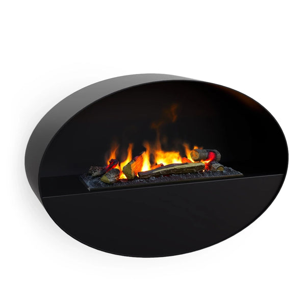 Kjos Wall-Mounted Water Vapour Fireplace - Black